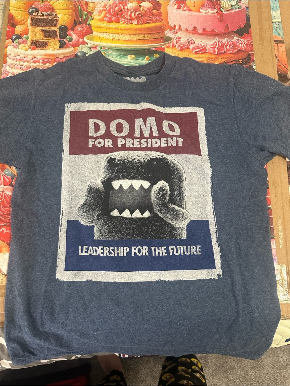 Domo For President Graphic Short Sleeve Tee - Navy